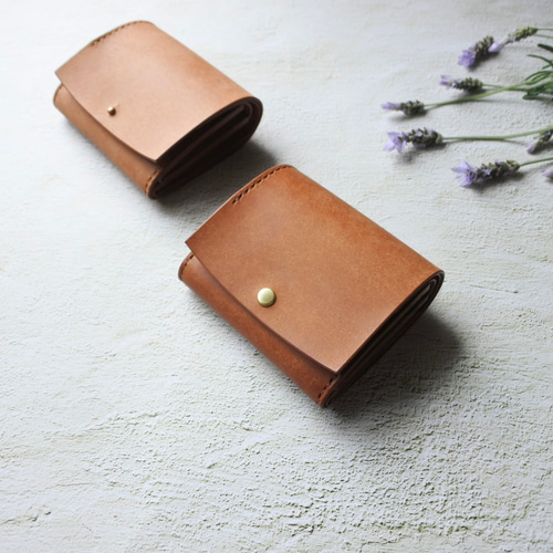 【イタリアンレザー】お札が折れない三つ折り財布　フルハンドメイド お札が折らずに入る折財布☆イタリアンレザー☆カラーオーダー
