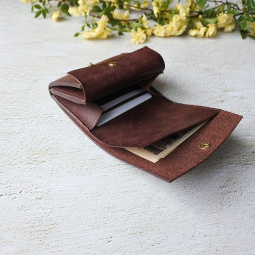 お札が折らずに入る折財布☆イタリアンレザー☆カラーオーダー(受注