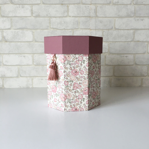 ダストボックスM〈カルトナージュ〉リバティフェリシテ柄 ゴミ箱