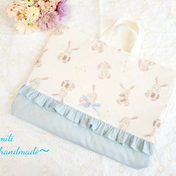 レッスンバック 手提げ 絵本袋 ラビット うさぎ 女の子 ハンドメイド