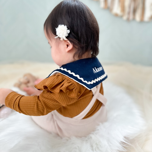 特集掲載】\名入れ︎✿2way/セーラースタイ 付け襟風スタイ よだれかけ