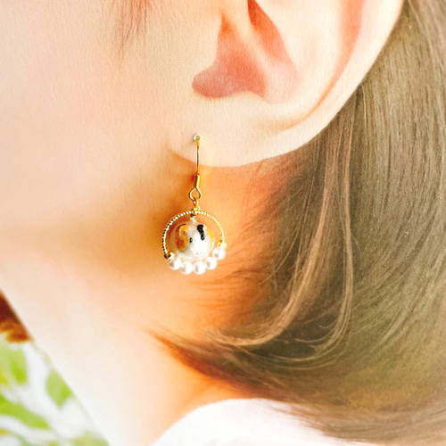 よく見るとモルモットピアス&イヤリング☆ ピアス（フック・チェーン