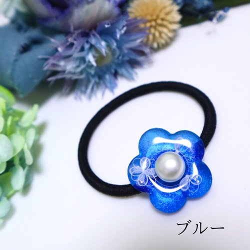 キラキラなお花のヘアゴム【白い花】 ヘアゴム mio-tempo 通販