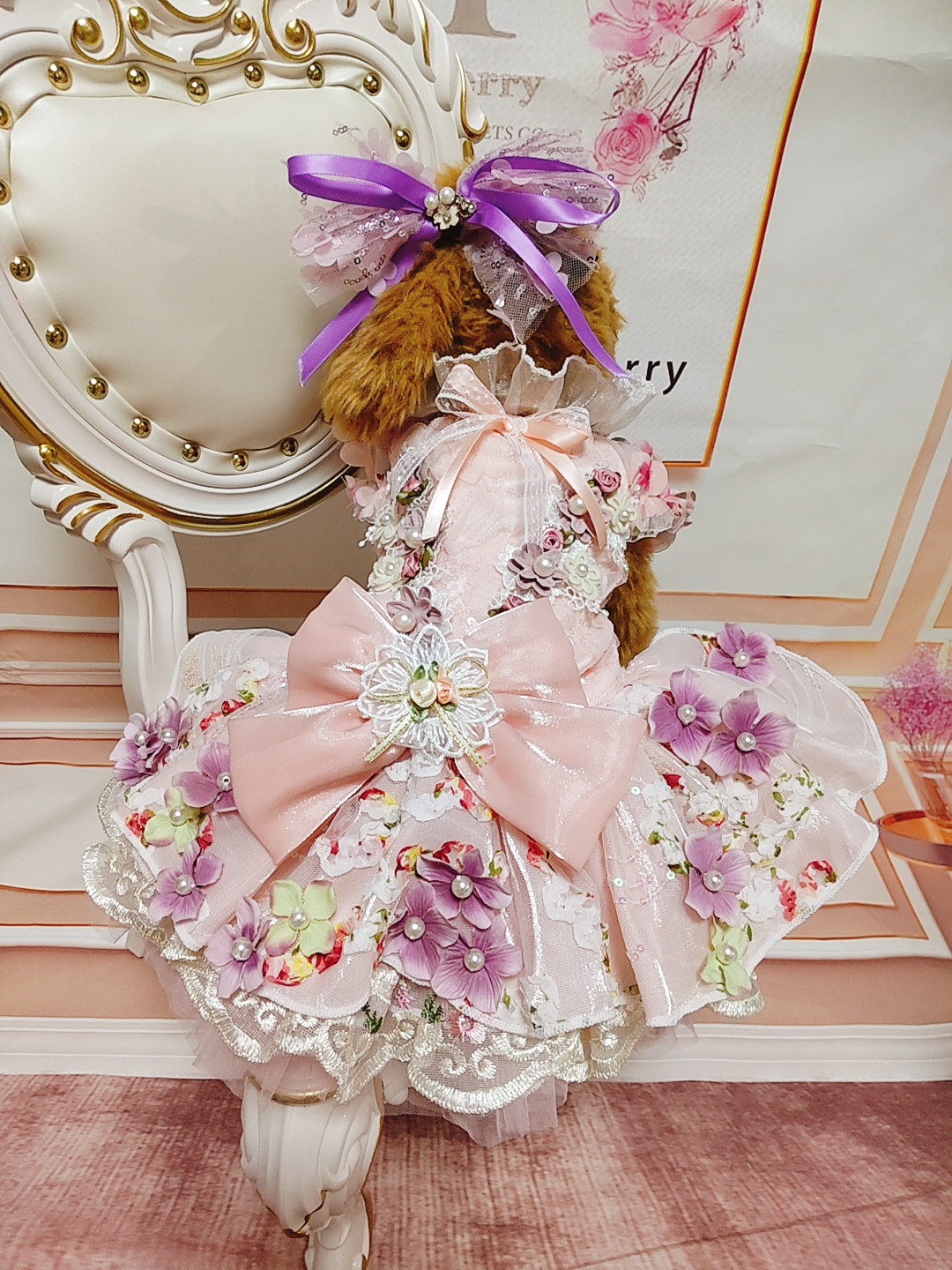 ♡小型犬服♡ハンドメイド♡紫陽花コサージュワンピース♡ブルー 楽天市場】あじさい柄浴衣 XS/S/M/L/XL/XXL CRAZYBOO