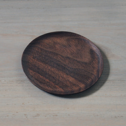 1037. 木の丸小皿/コースター ウォールナット #020 2枚目の画像