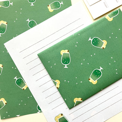 推し色☆クリームソーダのレターセット【緑】 レターセット ひとしずく