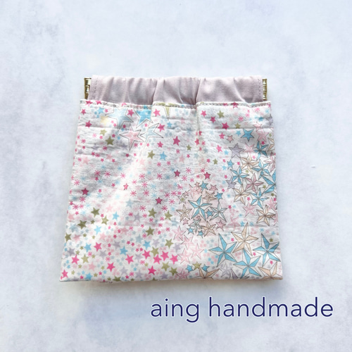 リバティ】フリルがかわいいバネポーチ 小物入れ メイクポーチ  