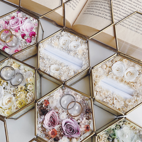 約束のとき】リング3つ対応縦置きタイプ・リングピロー・ヴィンテージ