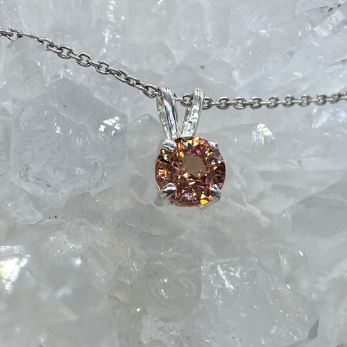 S*3様 18KRG ピンクジルコン ペンダントヘッド ピンクジルコン（ピーチピンク 天然石）のネックレス ネックレス