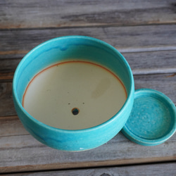 【陶器】トルコ青の脚付き植木鉢 12 12枚目の画像