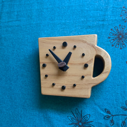 マグカップ時計✳︎掛け置き両用・シンプル木製時計 2枚目の画像