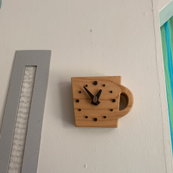 マグカップ時計✳︎掛け置き両用・シンプル木製時計 4枚目の画像