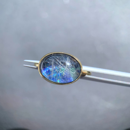 ロードナイト（ばら輝石）×ルチルクォーツ ダブレット ストーン リング 47 ロードナイト（ばら輝石）×ルチルクォーツ ダブレット ストーン リング