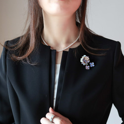 可分層繡球花胸針與別針胸針套裝 第11張的照片