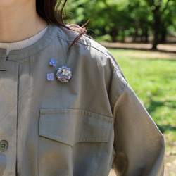 可分層繡球花胸針與別針胸針套裝 第7張的照片