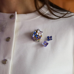 可分層繡球花胸針與別針胸針套裝 第6張的照片