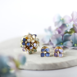 可分層繡球花胸針與別針胸針套裝 第2張的照片