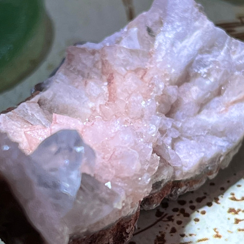 カルサイト共生✨ ピンクアメジスト ラフストーン 原石 クラスター