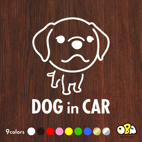 DOG IN CAR/ラブラドールレトリバーB カッティングステッカー KIDS IN・BABY IN・SAFETY 1枚目の画像