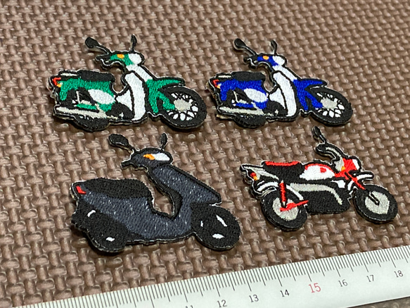 50CCバイク刺繍ワッペンセット【アイロン接着タイプ】 2枚目の画像