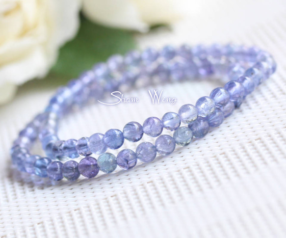 Creema限定✧天然石✿高品質タンザナイトブレスレット約4.3～4.8mm1本 