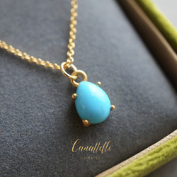 特集掲載 》宝石質 ターコイズ・ティアドロップ・ネックレス ~mykonos