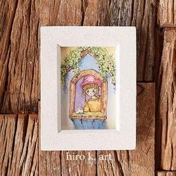 お値下げしました、美人　ミニガラス絵 ごちゃごちゃわーわー - seira ｜コスモスギャラリー