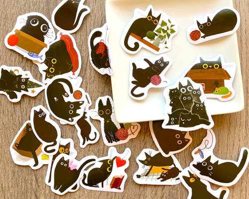 宛名シール＆差出人シール【Catシルエット】子猫 - COIN-LABO'S