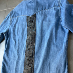 1点もの　村山大島パッチワーク　USEDリーバイスデニムシャツ　　着物リメイク 11枚目の画像