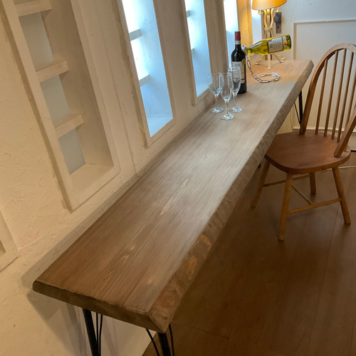 完売しました。目玉品w2080一枚板ヒノキカウンターテーブル カフェ