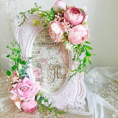 感謝セール❣️アンティーク、ロココ調/森のweddging wreath光触媒加工 感謝セール』アンティーク、ロココ調/ローズフレームインテリア/光触媒