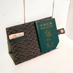 パスポートケース＋尾錠（青海波） 受注生産※ 2枚目の画像