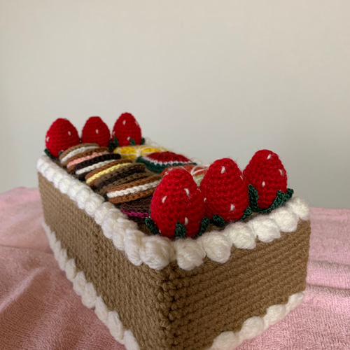 カフェ・オ・レ色のティッシュボックスカバー 毛糸 ラブリン 通販