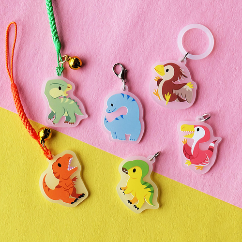 名入れもできる！福井県の恐竜 チャーム 根付 アンブレラマーカー