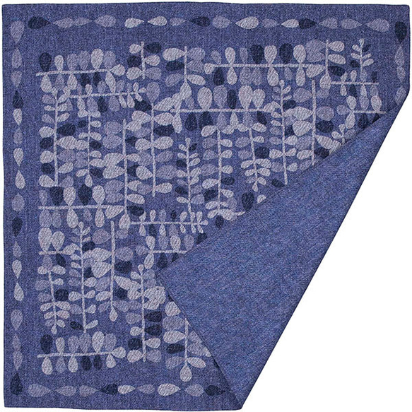 デニムリーフ70　両面プリントふろしき　オーガニックコットン　70㎝　二巾 3枚目の画像