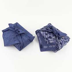 デニムリーフ70　両面プリントふろしき　オーガニックコットン　70㎝　二巾 5枚目の画像
