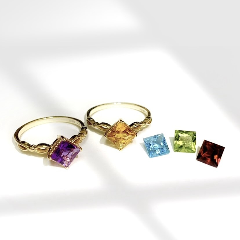 k10リング　選べる宝石　誕生石　イエローゴールド　10金