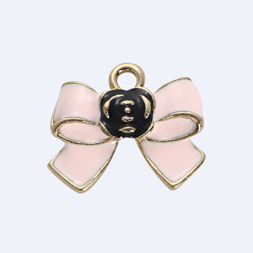 6個】カメリア リボンチャーム パーツ 素材 ハンドメイド 部品  