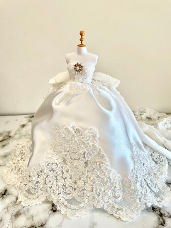 ウェディングトルソーウェディングドレスミニチュアドレス結婚式結婚記念日結婚祝い母の日ジューンブライド 2枚目の画像