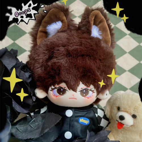 20cmぬいぐるみ かっこいい獣耳兄弟 着せ替えぬいぐるみ しっぽ