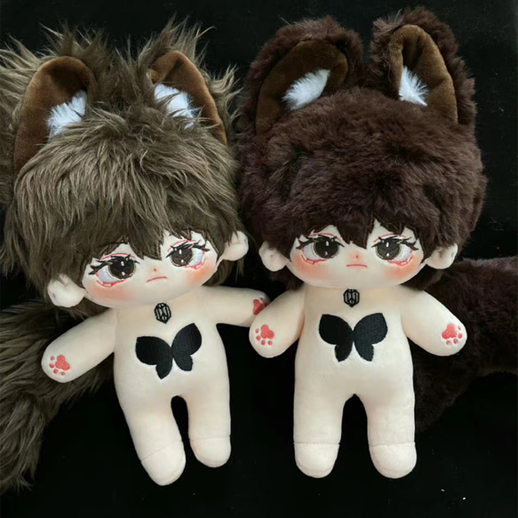 20cmぬいぐるみ かっこいい獣耳兄弟 着せ替えぬいぐるみ しっぽ