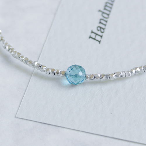 再販×4❯ No. 59 カレンシルバー☆ブレスレット (スイスブルートパーズ