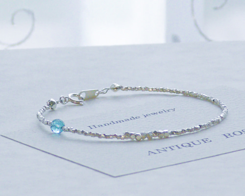 再販×4❯ No. 59 カレンシルバー☆ブレスレット (スイスブルートパーズ