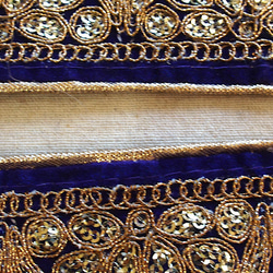 0.5mよりスパンコールチロリアンテープ 紫 アラビック ダンス 民族衣装 インド刺繍 6枚目の画像