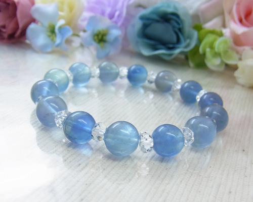 新品未使用　【ブルーフローライト】ブレスレット　12ミリ玉 ブルーフローライト 12mm ブレスレット