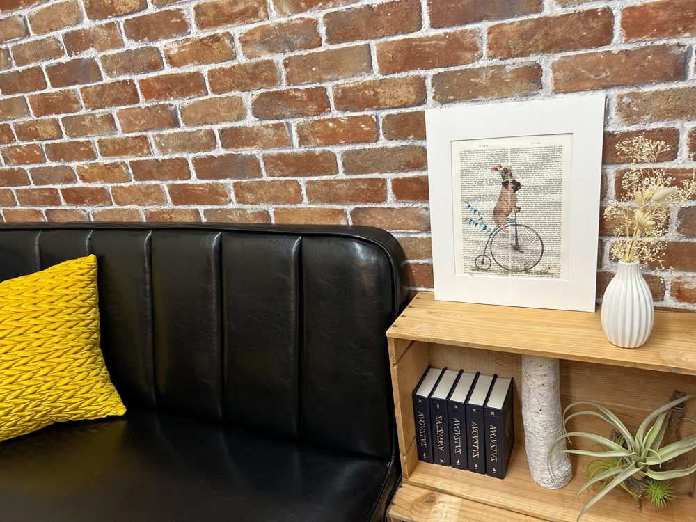 1800年代の英国古書一点ものデザインアート パグ