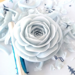 石鹸のバラと花のギフト～飾り晴れやかブルー2024/ソープカービング/石鹸彫刻 5枚目の画像