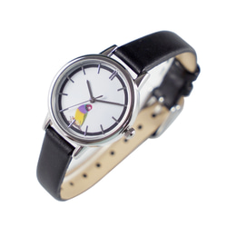 七彩文鳥手錶 黑錶帶 女裝手錶 全球免運 第2張的照片