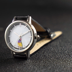 七彩文鳥手錶 黑錶帶 女裝手錶 全球免運 第5張的照片