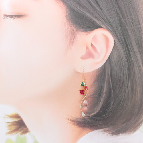 Cherry(1049) ピアス/イヤリング/ノンホールピアス/樹脂ピアス ピアス 